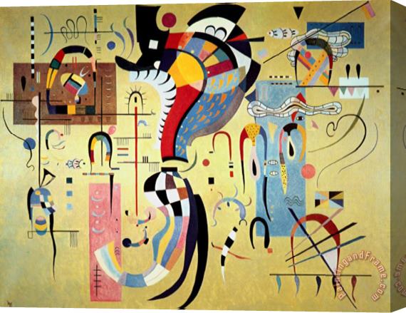 Wassily Kandinsky Milieu Accompagne Stretched Canvas Painting / Canvas Art