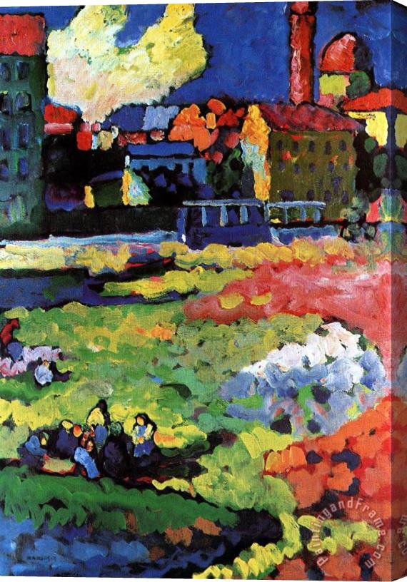 Wassily Kandinsky Munich Schwabing with The Church of St Ursula 1908 Stretched Canvas Print / Canvas Art