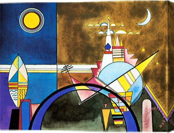 Wassily Kandinsky Picture Xvi The Great Gate of Kiev Stage Set for Mussorgsky S Pictures at an Exhibition in 1928 Stretched Canvas Print / Canvas Art
