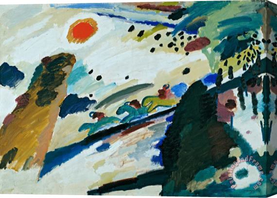 Wassily Kandinsky Romantic Landscape Stretched Canvas Painting / Canvas Art