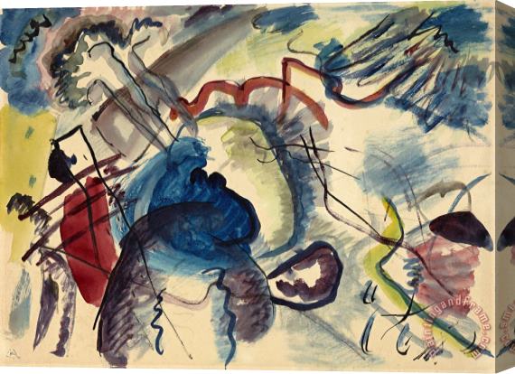 Wassily Kandinsky Study for 'painting with White Border (moscow)' Stretched Canvas Painting / Canvas Art