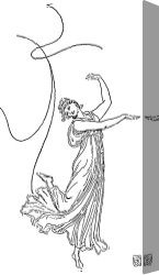 Drawing Canvas Prints - Dancing Figure Line Drawing by Water Crane