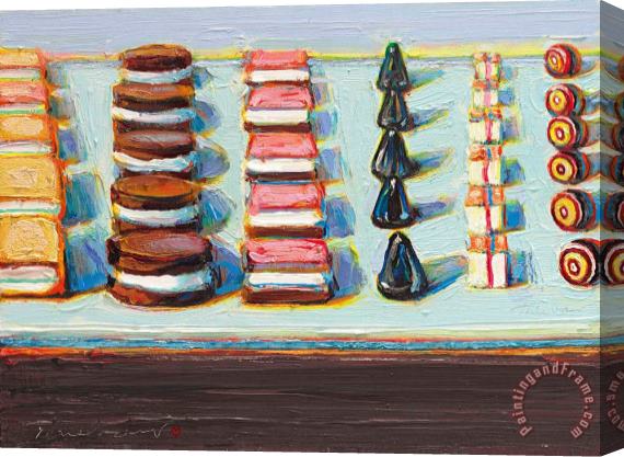 Wayne Thiebaud Confection Rows, 2002 Stretched Canvas Painting / Canvas Art