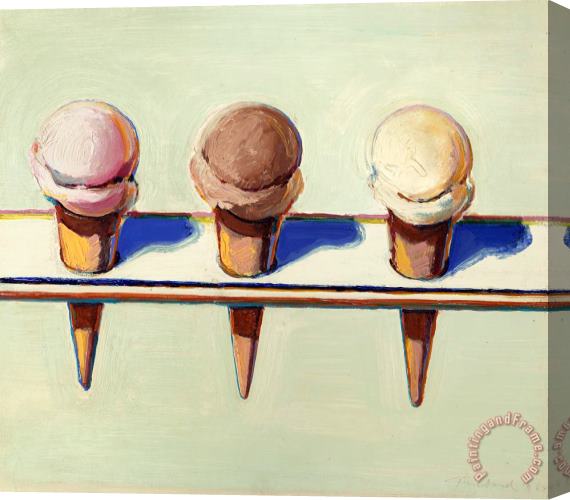 Wayne Thiebaud Three Cones, 1964 Stretched Canvas Print / Canvas Art