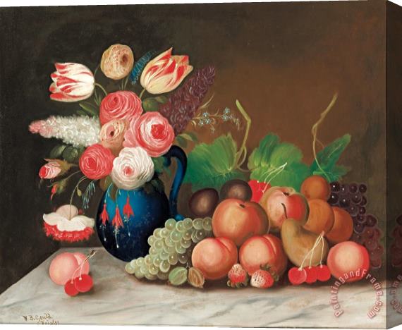 W.b. Gould Still Life with Fruit And Flowers Stretched Canvas Print / Canvas Art