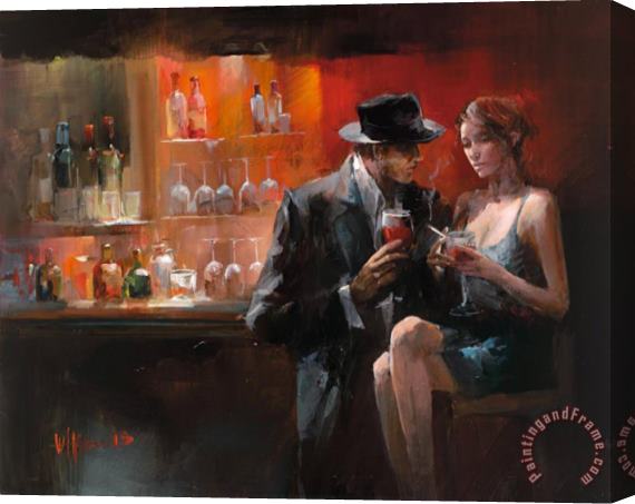 willem haenraets Evening in The Bar I Stretched Canvas Painting / Canvas Art