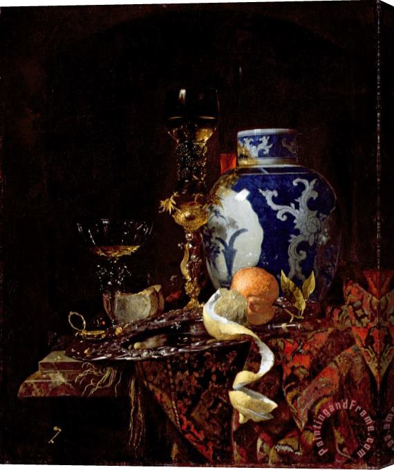 Willem Kalf Still Life with a Chinese Porcelain Jar Stretched Canvas Print / Canvas Art