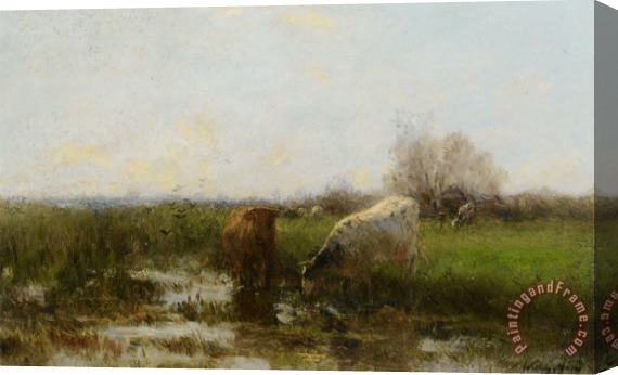 Willem Maris Cattle by a Stream Stretched Canvas Painting / Canvas Art
