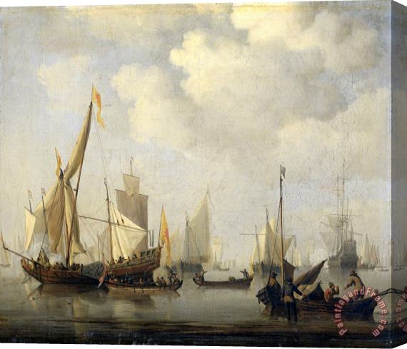 Willem van de Velde A Calm at Sea Stretched Canvas Painting / Canvas Art