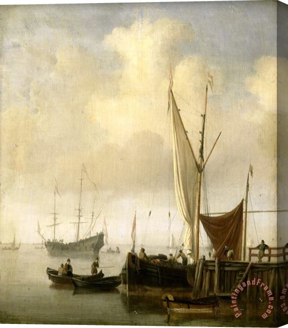 Willem van de Velde A Harbor Stretched Canvas Print / Canvas Art