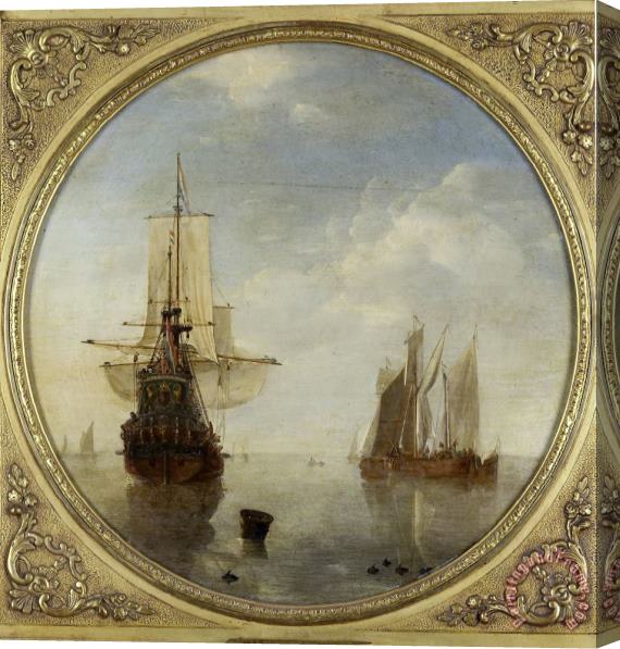 Willem van de Velde Ships at Anchor Stretched Canvas Painting / Canvas Art
