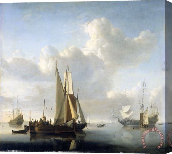 Willem van de Velde Ships Near The Coast Stretched Canvas Painting / Canvas Art