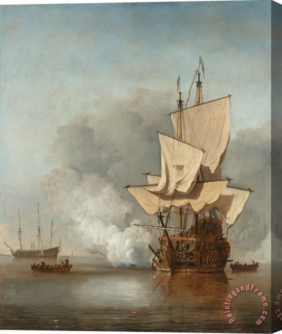 Willem van de Velde The Cannon Shot Stretched Canvas Painting / Canvas Art