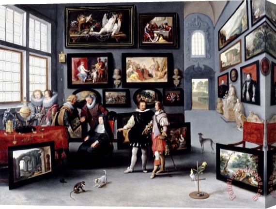 Willem Van Haecht II Interior of The Salon of The Archduchess Isabella of Austria Stretched Canvas Print / Canvas Art