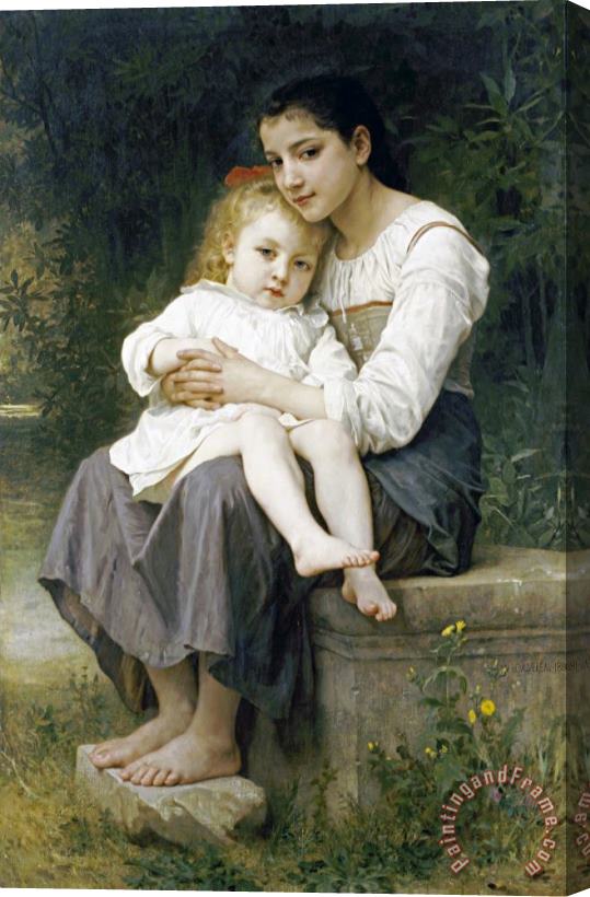 William Adolphe Bouguereau Big Sister (1886) Stretched Canvas Print / Canvas Art