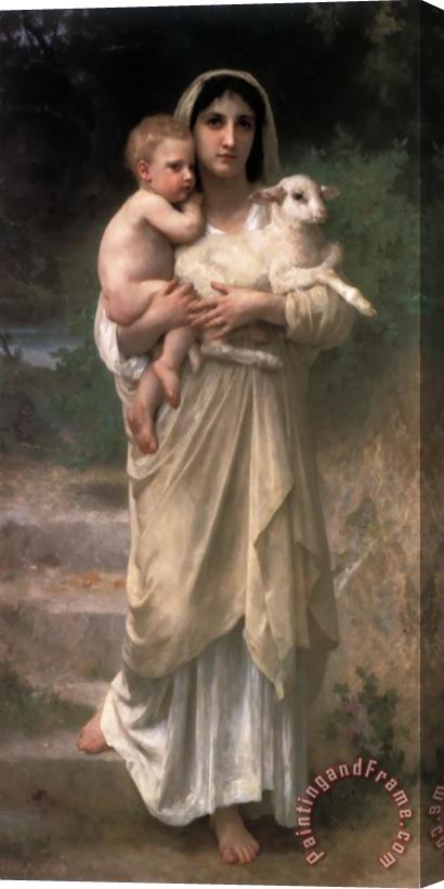 William Adolphe Bouguereau Lambs Stretched Canvas Print / Canvas Art