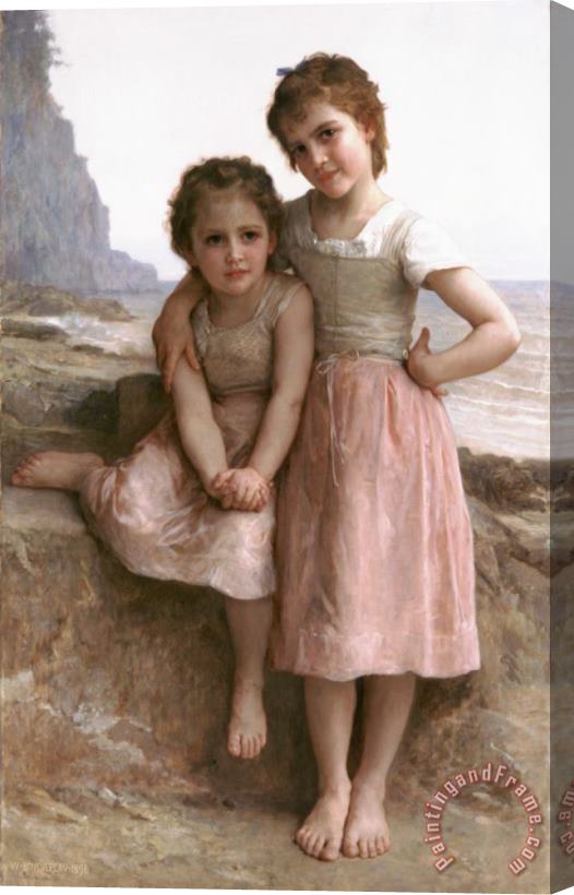 William Adolphe Bouguereau On The Rocky Beach Stretched Canvas Painting / Canvas Art
