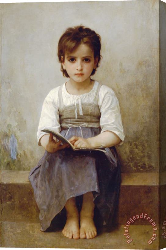 William Adolphe Bouguereau The Difficult Lesson Stretched Canvas Print / Canvas Art