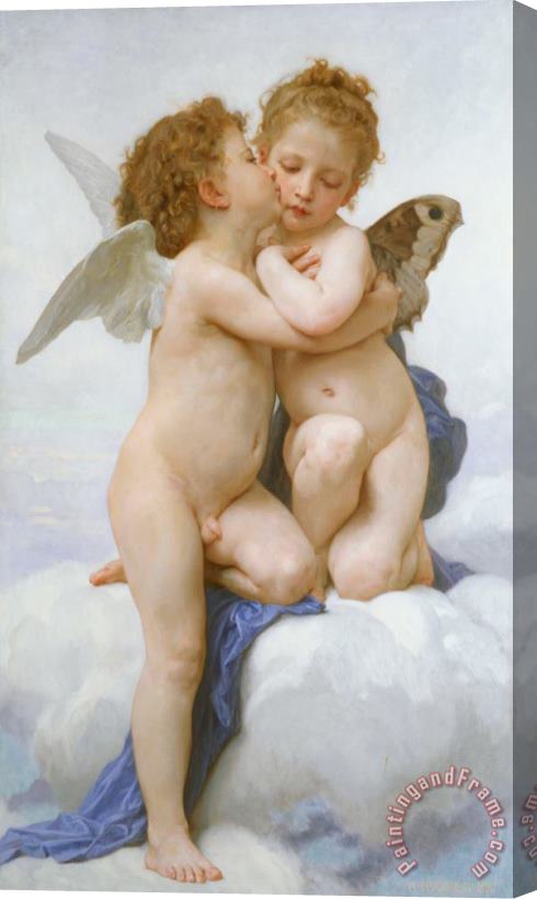William Adolphe Bouguereau The First Kiss Stretched Canvas Print / Canvas Art