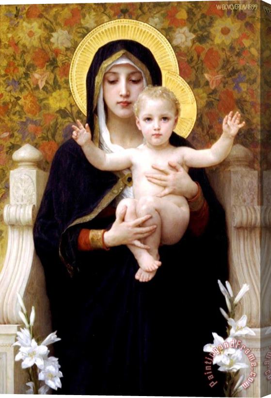 William Adolphe Bouguereau The Virgin of The Lilies Stretched Canvas Print / Canvas Art