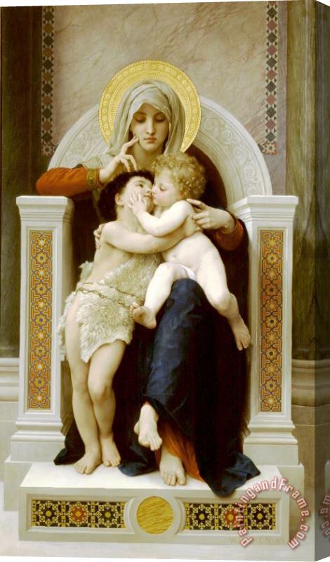 William Adolphe Bouguereau The Virgin, The Baby Jesus And Saint John The Baptist Stretched Canvas Print / Canvas Art