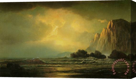 William Bradford Coastal Scene at Sunset Stretched Canvas Print / Canvas Art