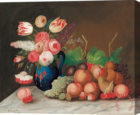 William Buelow Gould Still life with fruit and flowers Stretched Canvas Painting / Canvas Art