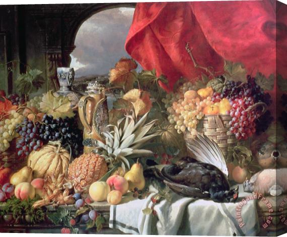 William Duffield A Still Life of Game Birds and Numerous Fruits Stretched Canvas Print / Canvas Art
