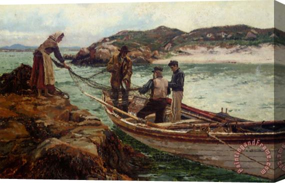 William Henry Bartlett Landing The Catch Stretched Canvas Print / Canvas Art