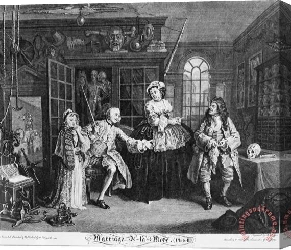 William Hogarth Marriage a La Mode, Plate 3, (the Scene with The Quack) Stretched Canvas Painting / Canvas Art