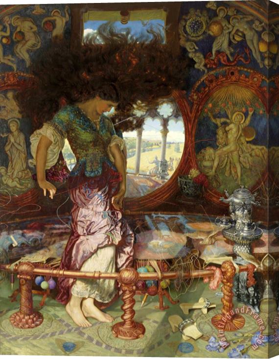 William Holman Hunt Lady of Shalott Stretched Canvas Painting / Canvas Art