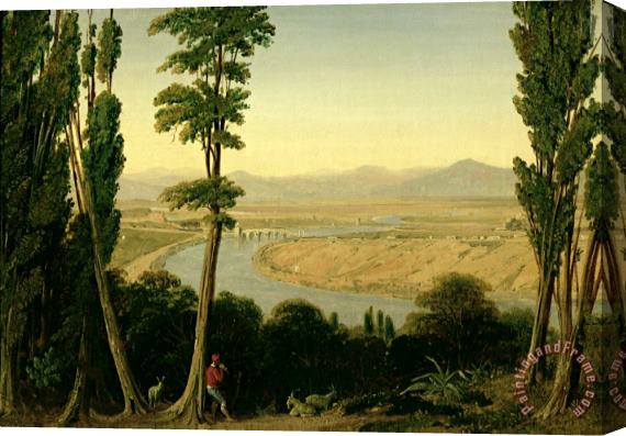 William Linton A View of the Tiber and the Roman Campagna from Monte Mario Stretched Canvas Print / Canvas Art