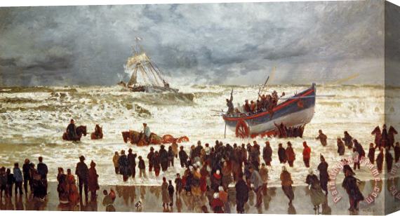 William Lionel Wyllie The Lifeboat Stretched Canvas Painting / Canvas Art