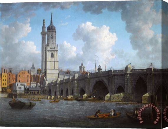 William Marlow A View of London Bridge Stretched Canvas Print / Canvas Art