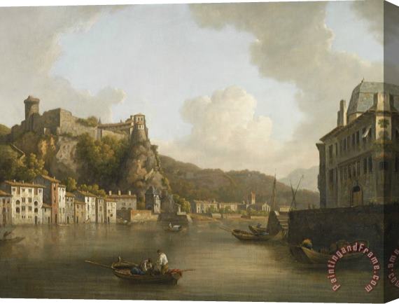 William Marlow View of The Chateau Du Pierre Encise on The Rhone, Lyon Stretched Canvas Print / Canvas Art