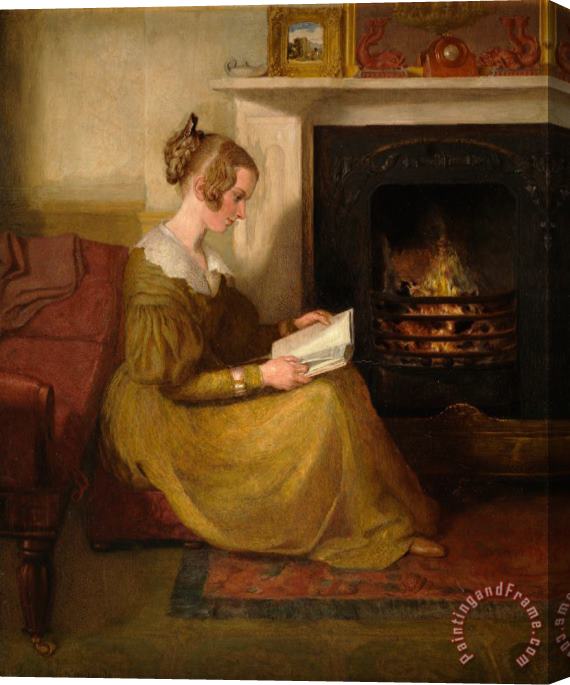 William Mulready A Fireside Read Stretched Canvas Print / Canvas Art