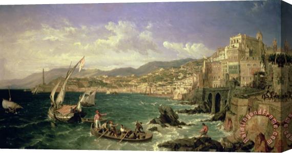 William Parrott View of Genoa Stretched Canvas Print / Canvas Art