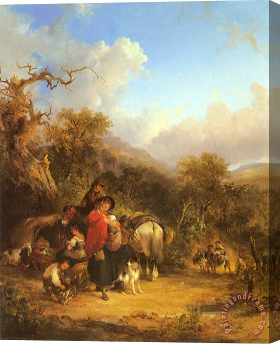 William Shayer, Snr A Rest by The Roadside Stretched Canvas Painting / Canvas Art