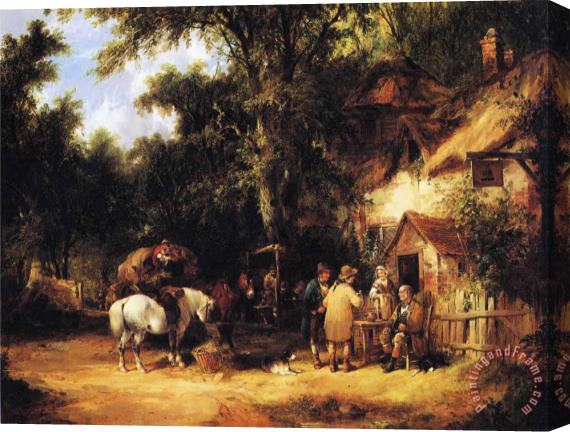 William Shayer, Snr At The Bell Inn, Cadnam, New Forest Stretched Canvas Painting / Canvas Art