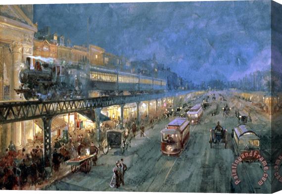 William Sonntag The Bowery at Night Stretched Canvas Print / Canvas Art