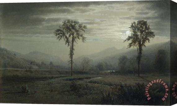 William Trost Richards Moonlight on Mount Lafayette, New Hampshire Stretched Canvas Painting / Canvas Art