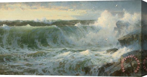 William Trost Richards Rocky Surf Off Rhode Island Stretched Canvas Painting / Canvas Art