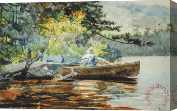 Winslow Homer A Good One, Adirondacks Stretched Canvas Print / Canvas Art