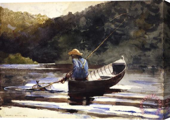 Winslow Homer Boy Fishing Stretched Canvas Painting / Canvas Art