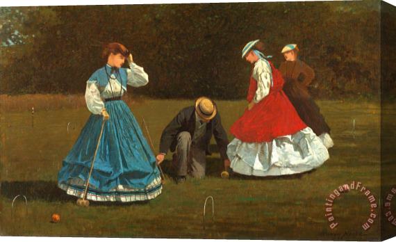 Winslow Homer Croquet Scene Stretched Canvas Painting / Canvas Art
