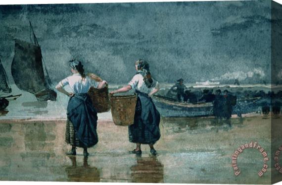 Winslow Homer Fisher Girls by the Sea Stretched Canvas Print / Canvas Art