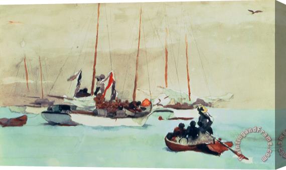 Winslow Homer Schooners at Anchor in Key West Stretched Canvas Painting / Canvas Art
