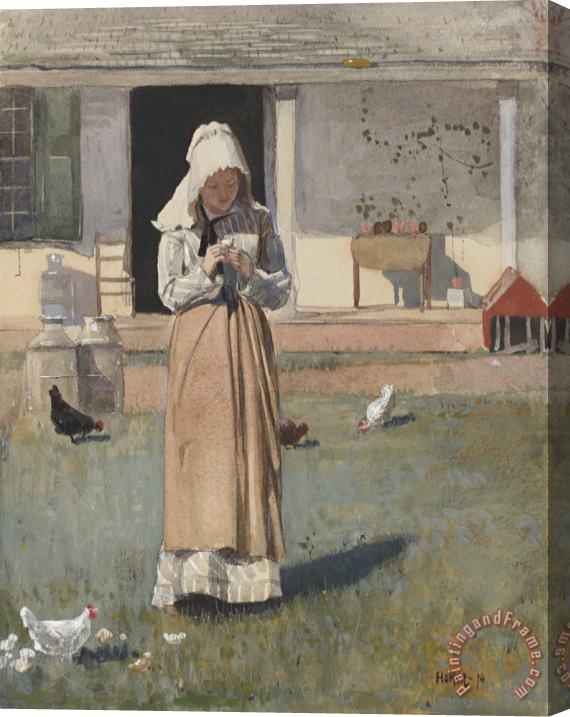 Winslow Homer The Sick Chicken Stretched Canvas Print / Canvas Art