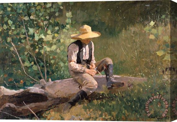 Winslow Homer The Whittling Boy Stretched Canvas Painting / Canvas Art