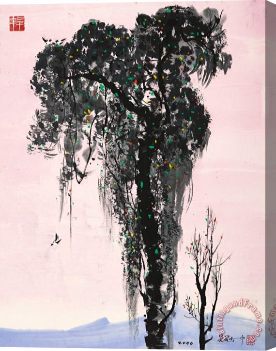 Wu Guanzhong Ancient Tree, 2000 Stretched Canvas Print / Canvas Art